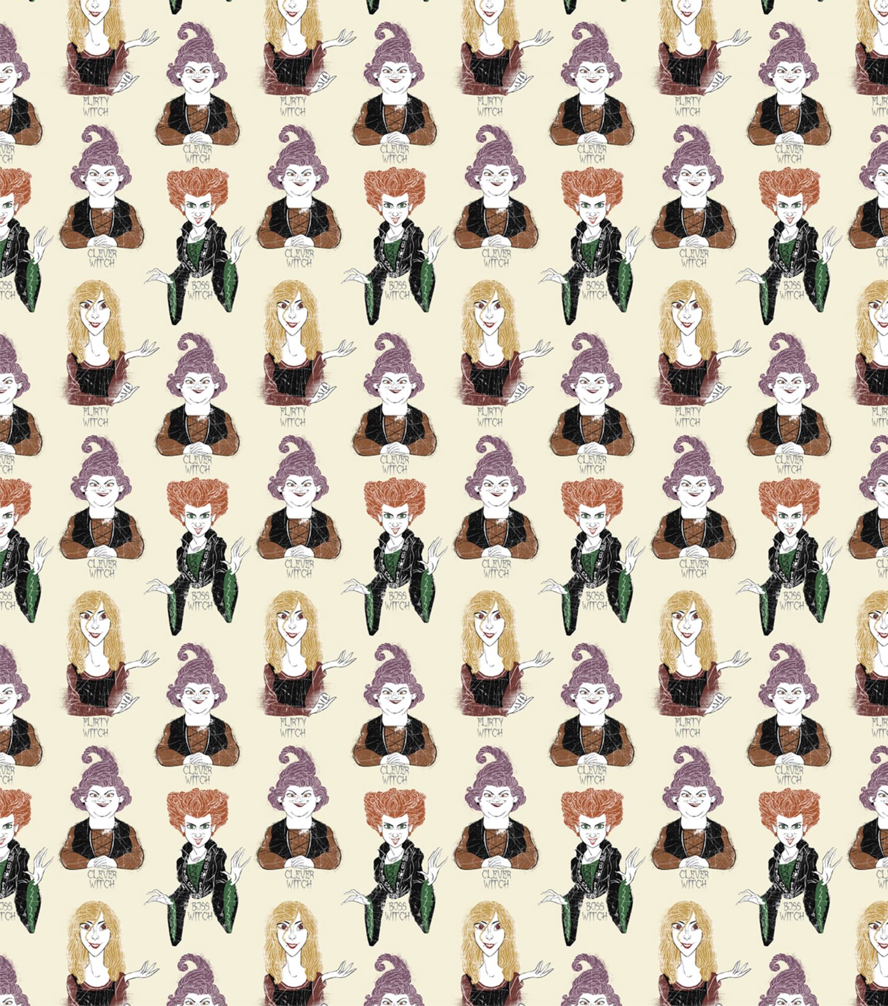 Disney Hocus Pocus Three Witches Cotton Fabric